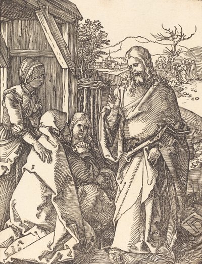 母親から休暇を取るキリスト、おそらくc。 15091510。 作： Albrecht Dürer