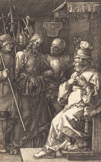 カヤファの前のキリスト、1512 年。 作： Albrecht Dürer