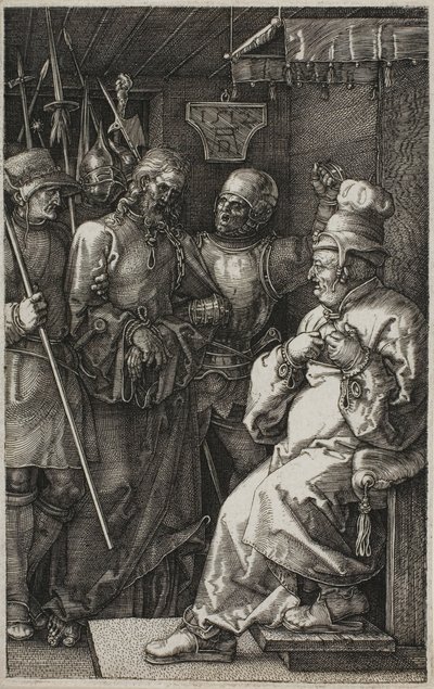 『刻まれた受難曲』より カヤパの前のキリスト 作： Albrecht Dürer