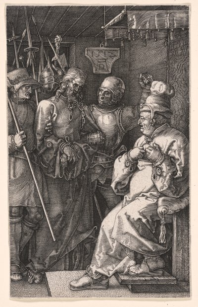 カイアファの前のキリスト（『刻まれた受難』より 作： Albrecht Dürer