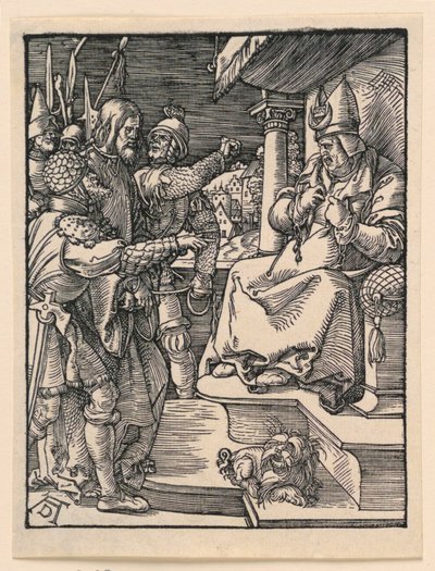 リトル・パッション・シリーズより、カイアファの前のキリスト 作： Albrecht Dürer
