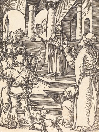 ピラトの前のキリスト、おそらくc。 15091510。 作： Albrecht Dürer