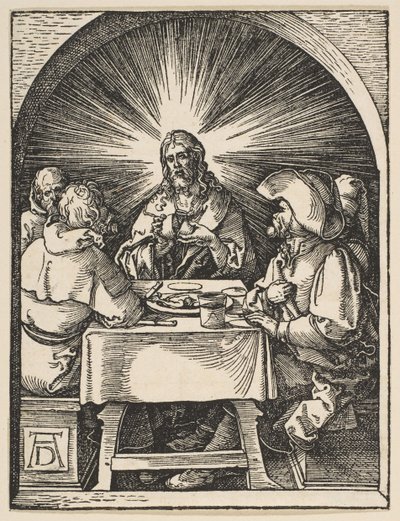 エマオのキリスト、小情熱、ca。 1510。 作： Albrecht Dürer