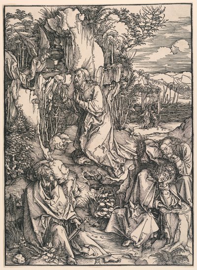 オリーヴ山上のキリスト（庭の苦悶）、大いなる情熱から 作： Albrecht Dürer
