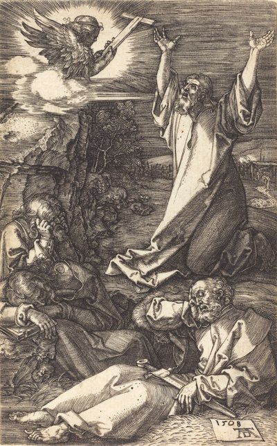 オリーブ山上のキリスト、1508年。 作： Albrecht Dürer
