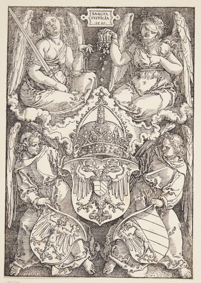 帝国の紋章とニュルンベルク市 作： Albrecht Dürer