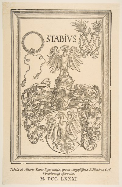 ヨハンスタビウスの紋章、1781年版 作： Albrecht Dürer