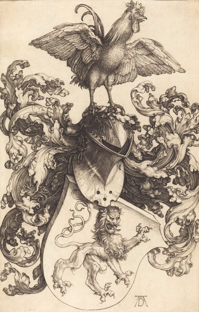 ライオンと雄鶏の紋章、15021503。 作： Albrecht Dürer