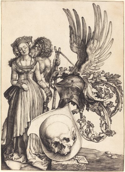 頭蓋骨のある紋章 作： Albrecht Dürer