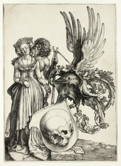 頭蓋骨のある紋章 作： Albrecht Dürer