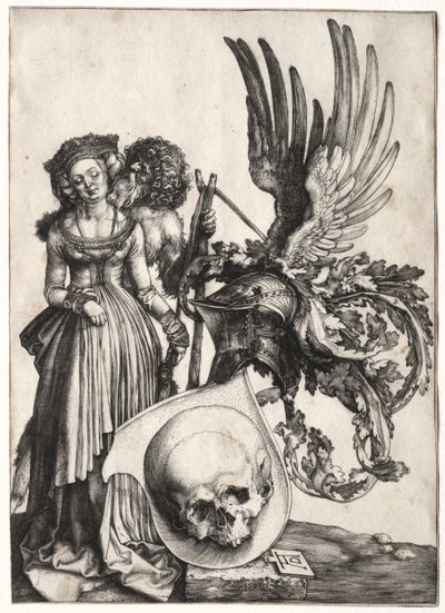 頭蓋骨のある紋章 作： Albrecht Dürer