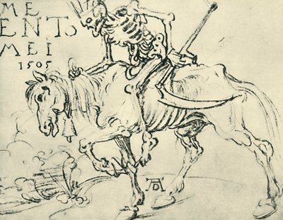 死の乗馬、1505、1943年。 作： Albrecht Dürer