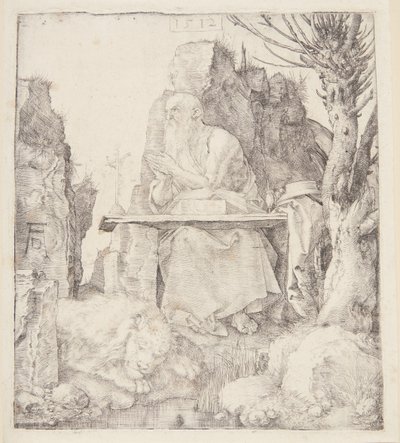 しおれた柳の木のそばの聖ヒエロニムス 作： Albrecht Dürer