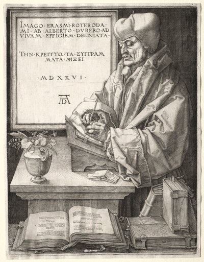 ロッテルダムのデシデリウスエラスムス、1526年。 作： Albrecht Dürer