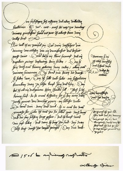 Bibreald Pirckheimer、c1523への献身的なAlbrecht Durersの草案 作： Albrecht Dürer