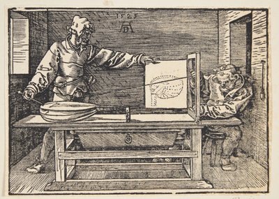 リュートを描く製図工 作： Albrecht Dürer
