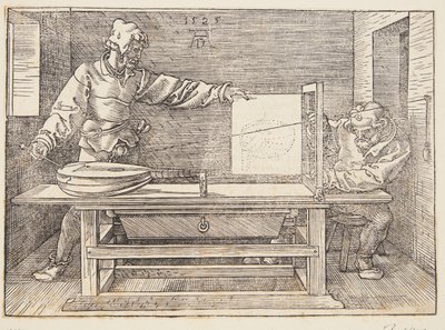 リュートを描く製図工 作： Albrecht Dürer