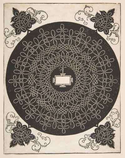 1521年以前の中央に長方形のパネルがある刺繍模様。 作： Albrecht Dürer