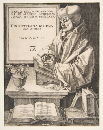 1526年、ロッテルダムのエラスムス。 作： Albrecht Dürer