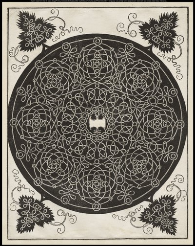 フィフスノット、中央に6点の白い盾、c.1506 作： Albrecht Dürer