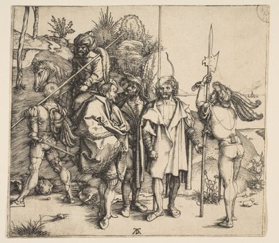 5フィートの兵士とマウントされたトルコ人、ca。 1495。 作： Albrecht Dürer