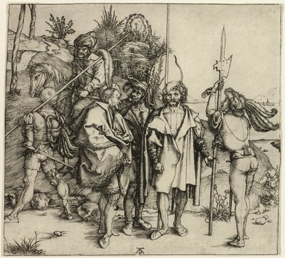 5人のランツクネヒテと馬に乗った東洋人 作： Albrecht Dürer