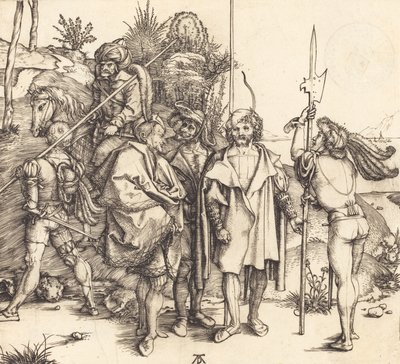 馬に乗った 5 人の兵士と 1 人のトルコ人、14951496。 作： Albrecht Dürer