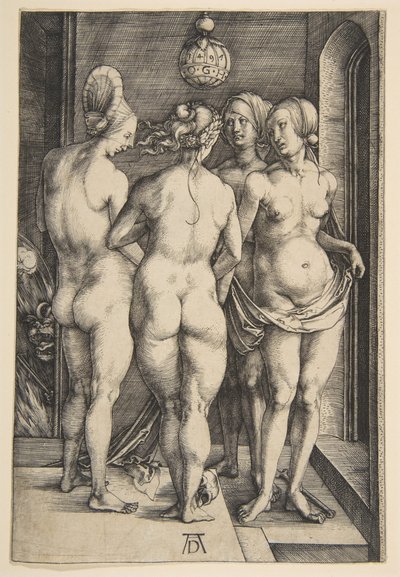 4人の裸の女性、1497年。 作： Albrecht Dürer