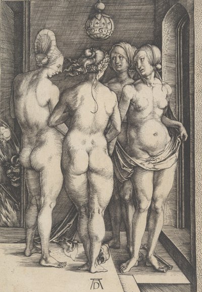 4人の裸の女性、1497年、1497年。 作： Albrecht Dürer