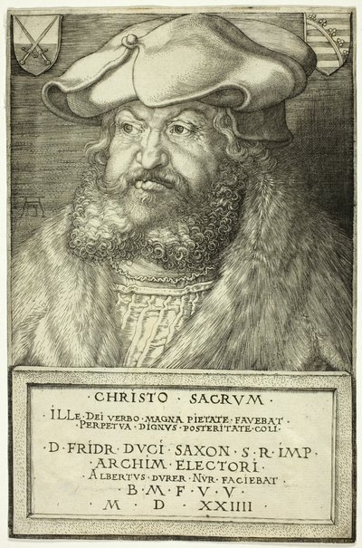 賢者フリードリヒ、ザクセン選帝侯 作： Albrecht Dürer
