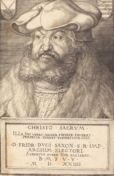 賢者フリードリヒ、ザクセン選帝侯、1524 年。 作： Albrecht Dürer
