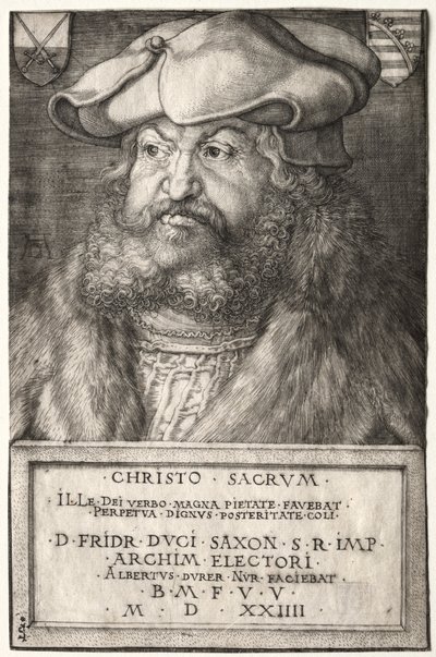 フレデリックザワイズ、ザクセンの選挙人、1524年。 作： Albrecht Dürer