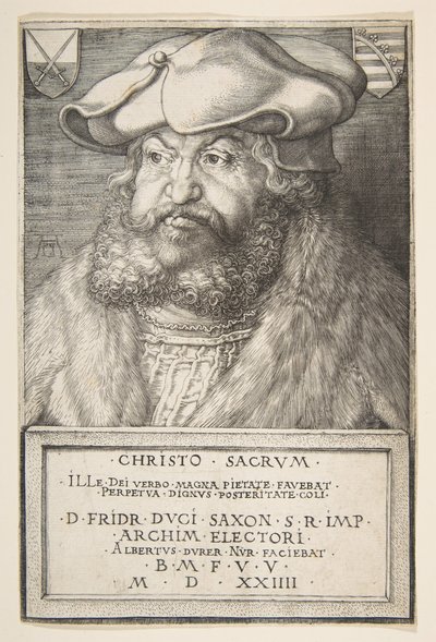 フレデリックザワイズ、ザクセンの選挙人、1524年。 作： Albrecht Dürer