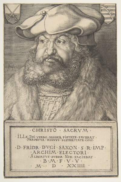 フレデリックザワイズ、ザクセンの選挙人、1524年。 作： Albrecht Dürer