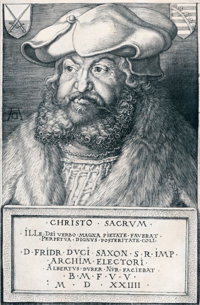 フレデリックザワイズ、ザクセンの選挙人、1524年1906年。 作： Albrecht Dürer