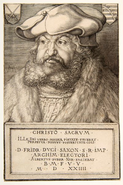 フリードリヒ賢者、ザクセン選帝侯、パブ。 1524年。 作： Albrecht Dürer