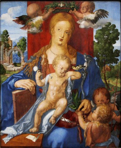 ドイツ語：Die Madonna mit dem Zeisig 鶸とマドンナ 作： アルブレヒト・デューラー