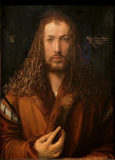 ドイツ語：毛皮のローブをまとった自画像 作： アルブレヒト・デューラー