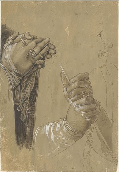 手と頭のプロファイル 作： Albrecht Dürer