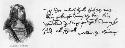 アルブレヒトデューラーの手書きと署名 作： Albrecht Dürer