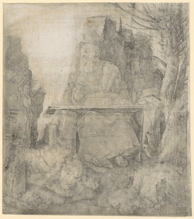 柳の木のそばにいる聖ヒエロニムス 作： Albrecht Dürer