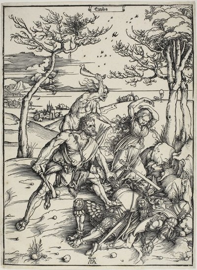 モリオン双生児を征服するヘラクレス 作： Albrecht Dürer
