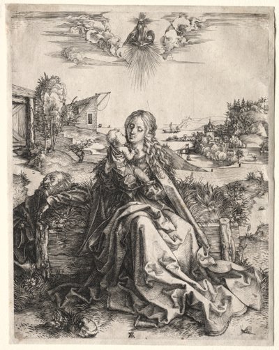 蝶のいる聖家族c 1495。 作： Albrecht Dürer
