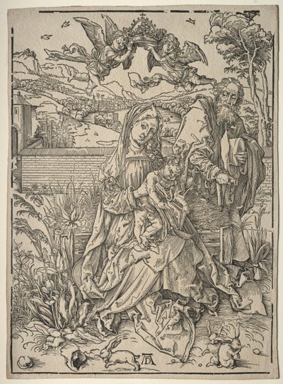 三ノウサギの神聖な家族。 作： Albrecht Dürer