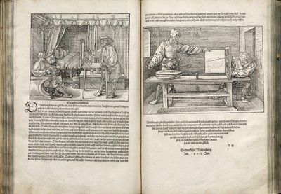 人間の割合に関する4冊の本のイラスト、1528年 作： Albrecht Dürer