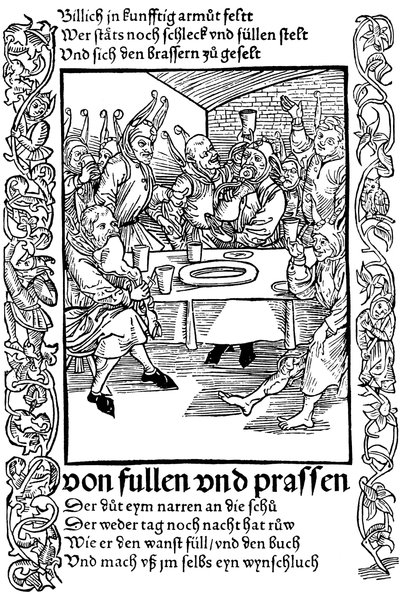 セバスチャン・ブラント著「船の愚者」の挿絵、1494年。 作： Albrecht Dürer