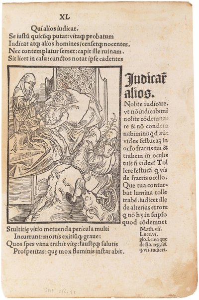セバスチャン・ブラント著『愚か者の船』の挿絵、1494年。 作： Albrecht Dürer