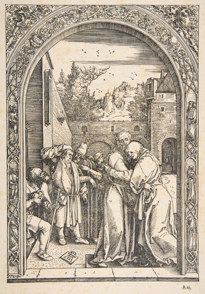 聖母の生涯からのゴールデンゲートでのヨアヒムとアンナ1504。 作： Albrecht Dürer
