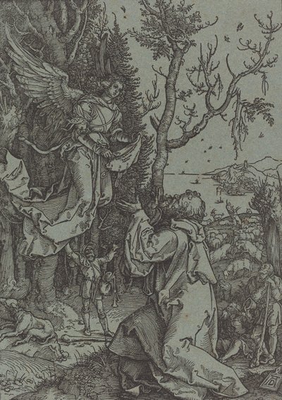ヨアヒムと天使、c。 1504年。 作： Albrecht Dürer