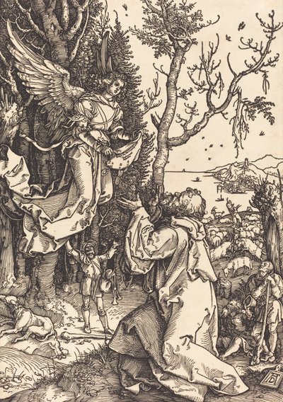 ヨアヒムと天使、c。 1504年。 作： Albrecht Dürer